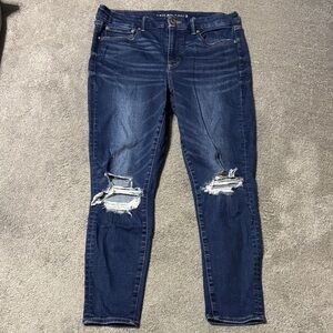 American Eagle Outfitters Women's Distressed Blue Skinny Jeans
